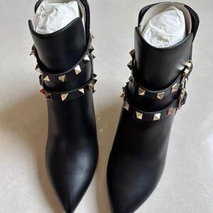 Valentino Black Studded Ankle Booties
